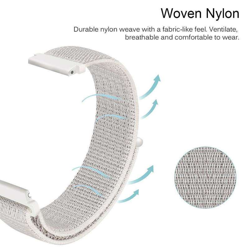 Fitbit Versa Woven Nylon Watch Strap -White