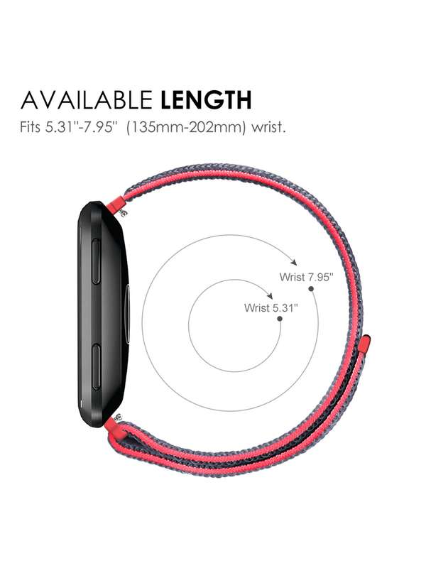 Fitbit Versa Woven Nylon Watch Strap -Red