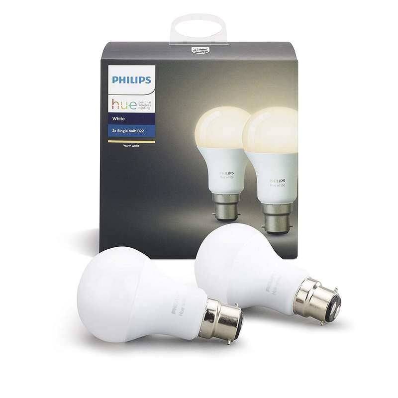 Philips Hue White Wireless LED Light Bulb 9W 806LM B22 (Works with Alexa Google Assistant HomeKit...