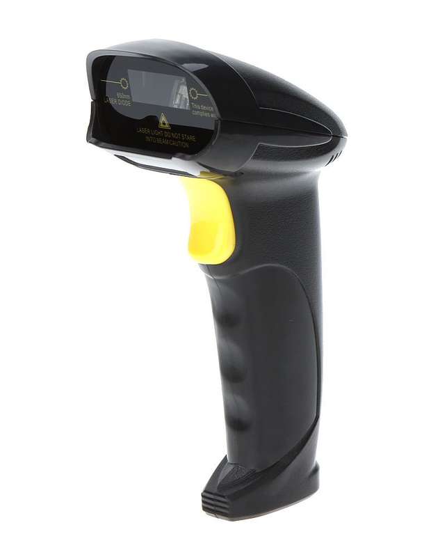 Handheld USB Laser Barcode Scanner - Wired -POS (Black) - YHD-8200