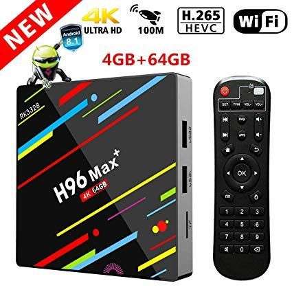 H96 MAX+ Android Smart TV Box    RK3328 Quad-Core 64Bit 4GB RAM 32GB