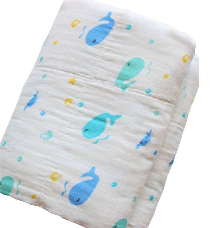 Baby Muslin Blanket- Whales