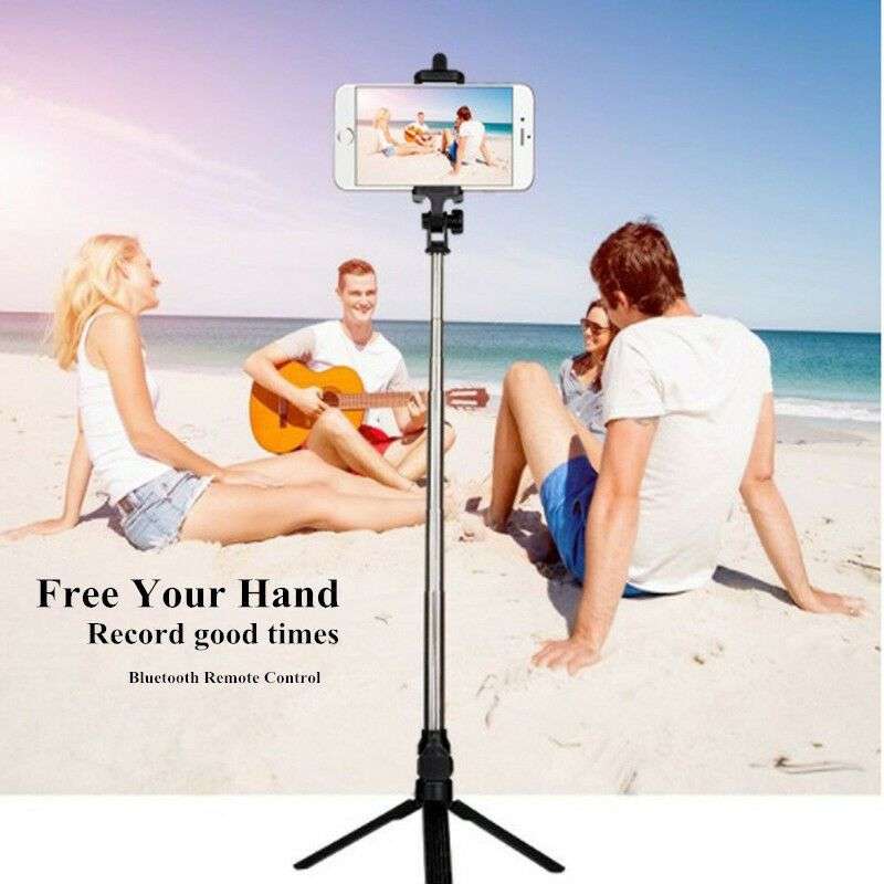 Portable Cellphone Tripod Stand Selfie Stick with 360 degree rotation Black