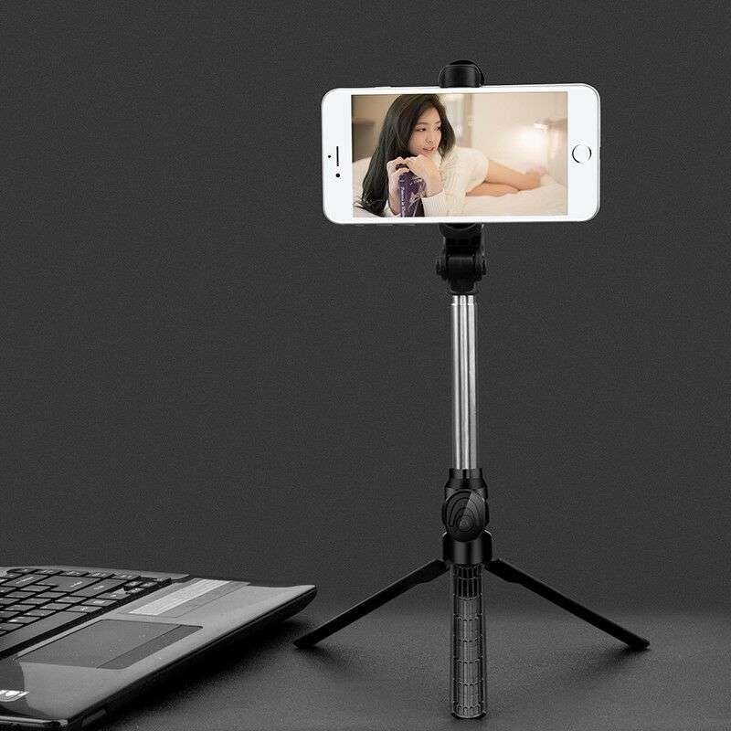 Portable Cellphone Tripod Stand Selfie Stick with 360 degree rotation Black