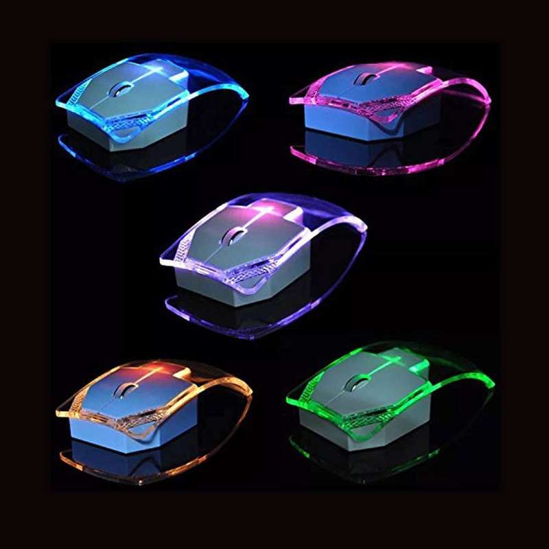Wireless Transparent LED Mouse 2.4GhZ Light Green - Transparent