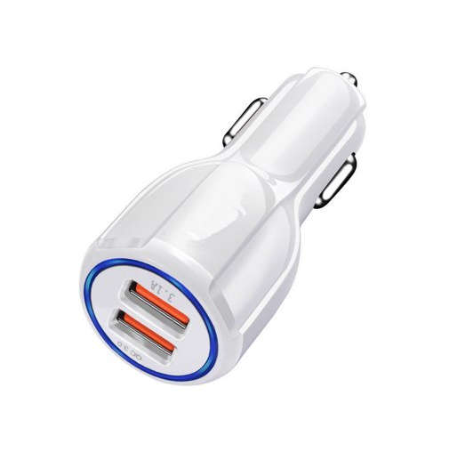 Dual USB Car Cigarette Lighter Fast Charger QC3.0 Quick Charge 3.1A with LED Light