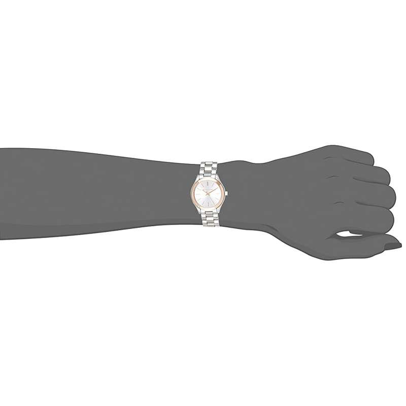 Michael Kors Women's Mini Slim Runway Analogue Quartz Watch - Silver/Rose Gold