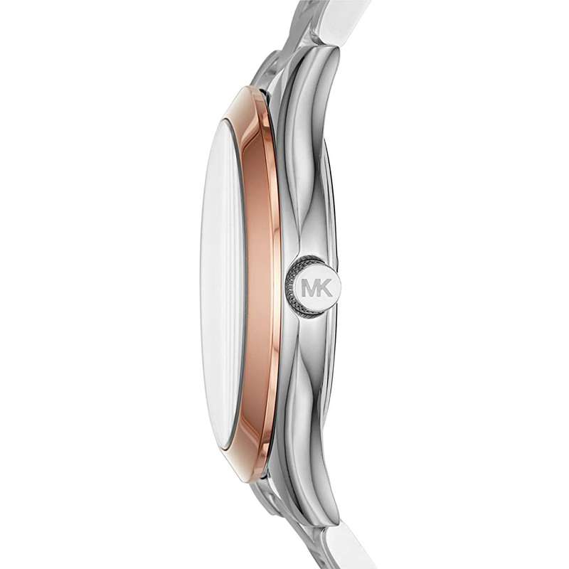 Michael Kors Women's Mini Slim Runway Analogue Quartz Watch - Silver/Rose Gold