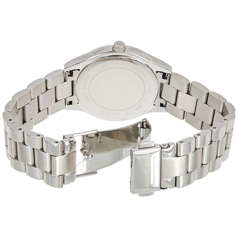 Michael Kors Women's Mini Slim Runway Analogue Quartz Watch - Silver/Rose Gold
