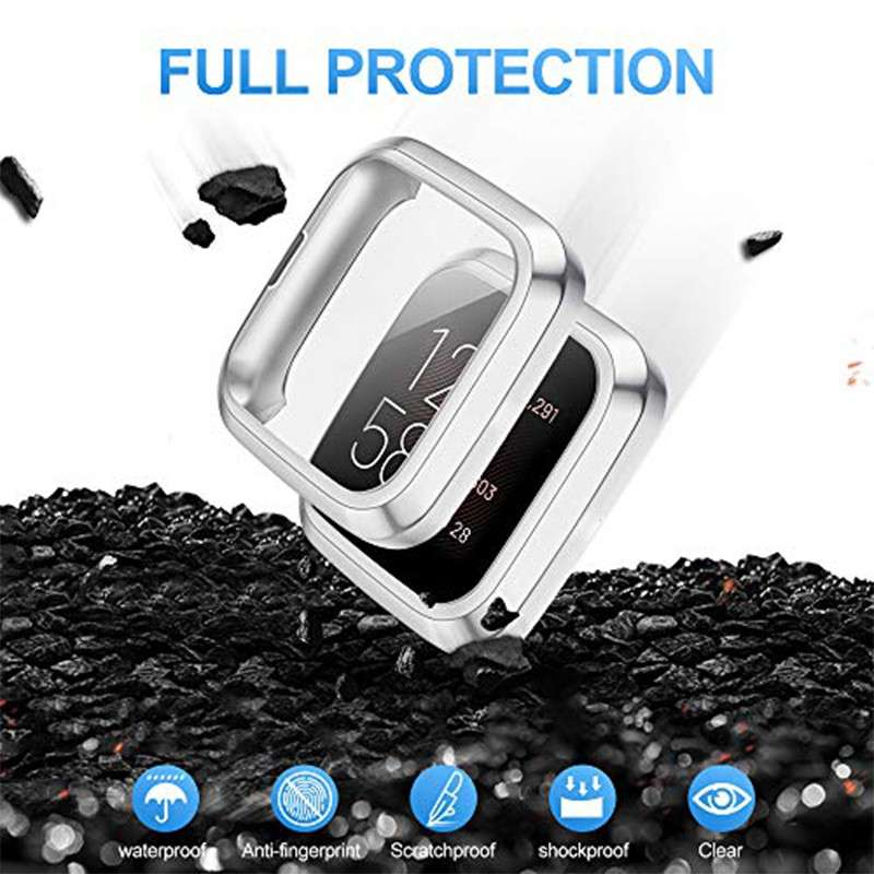 Fitbit Versa 2 Bumper Protective Case and Screen Protector Clear