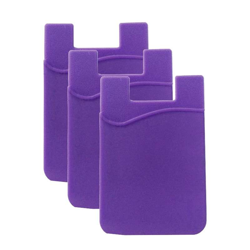 Credit Card Ultra-slim Self Adhesive Holder for Cellphones - 3 Pack Light Blue