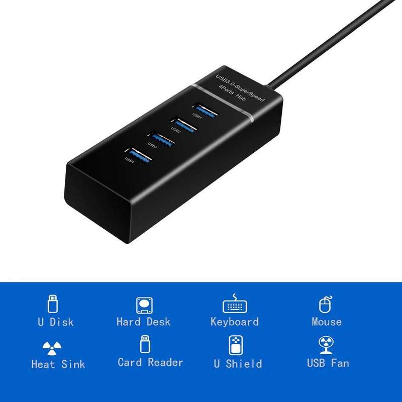 4 Port USB 3.0 Hub 5Gbps Speed