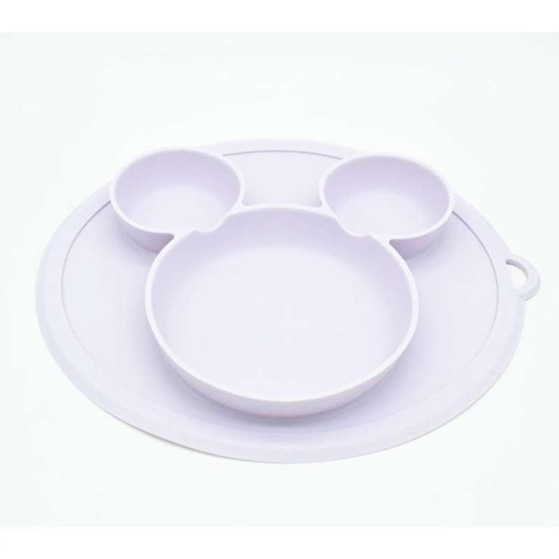 Silicone Plate for Baby Grey