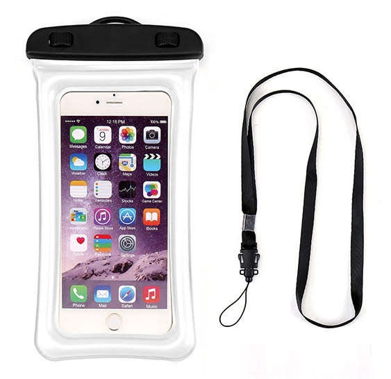 Waterproof Smartphone Case (Max Cellphone size 6.5) White