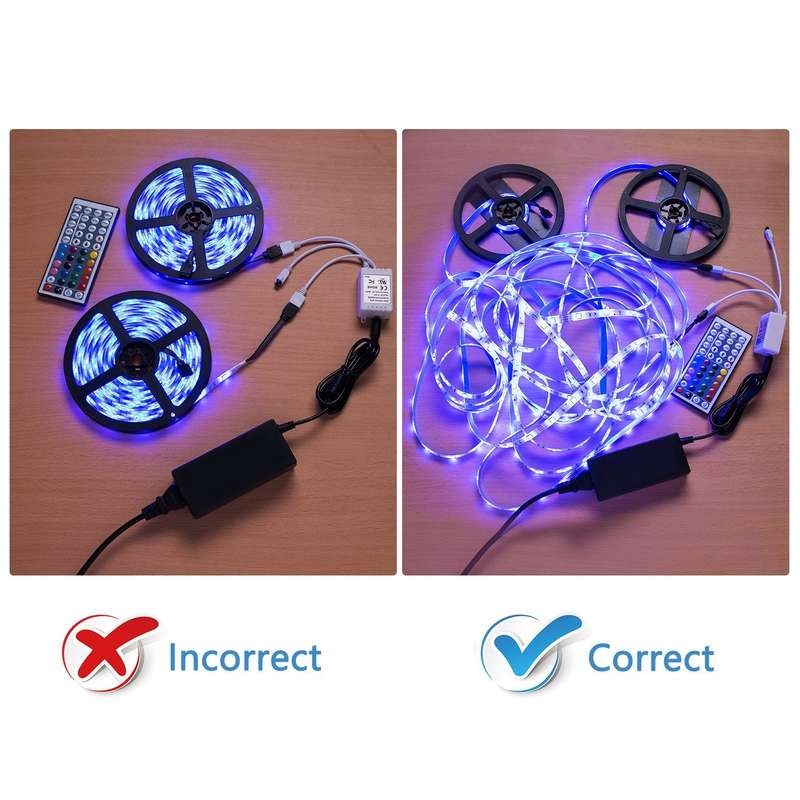 5m RGBW LED Strip Light Kit with DC12V Power Supply and Remote