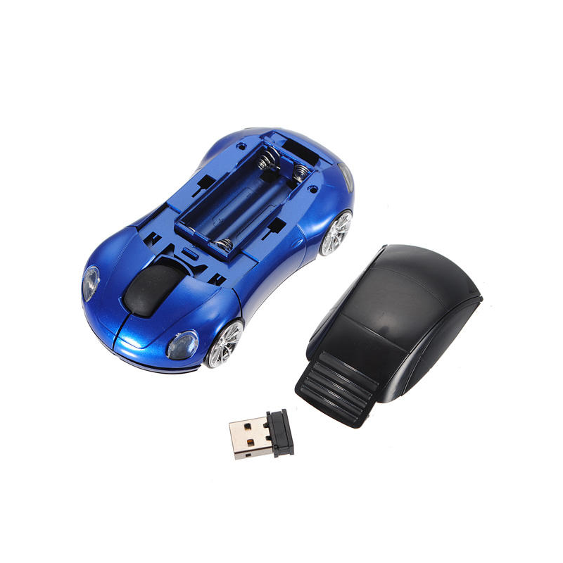 USB 2.4G 1600dpi 3D Optical Wireless Car-Shaped Mouse Royal Blue
