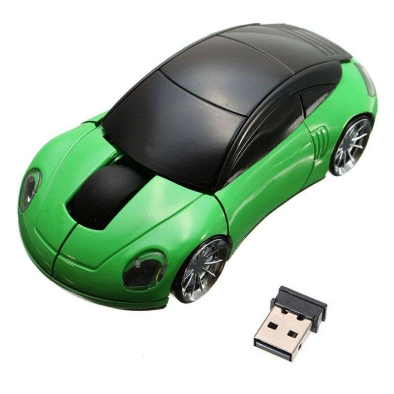USB 2.4G 1600dpi 3D Optical Wireless Car-Shaped Mouse Royal Blue