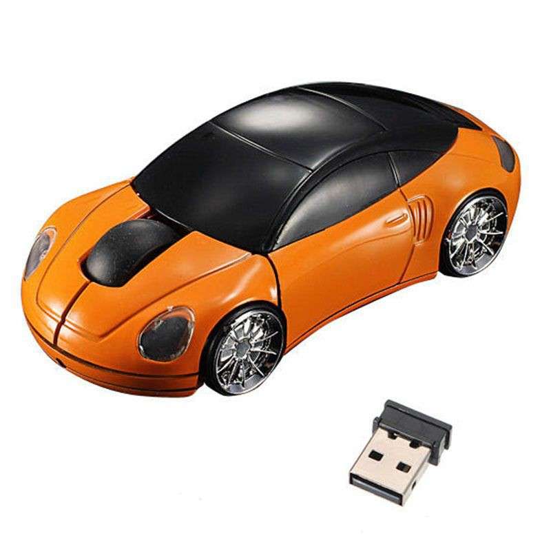 USB 2.4G 1600dpi 3D Optical Wireless Car-Shaped Mouse Royal Blue