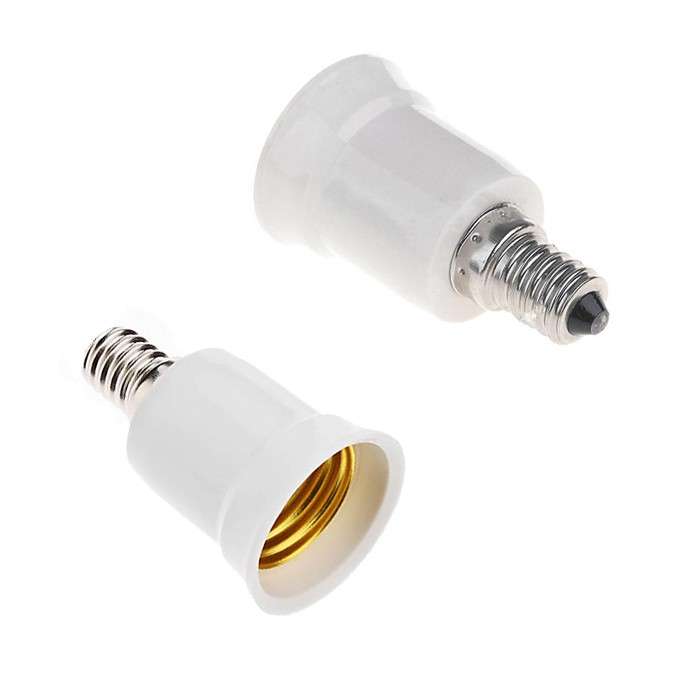 E14 Male to E27 Female Socket Holder Bulb Lamp Adapter - 5 Pack