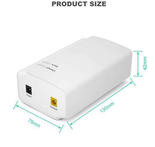 Mini DC UPS (13200mAh) Backup Battery Power Bank Supply (48.84Wh) - 12V: Router CCTV Wifi Backup ...