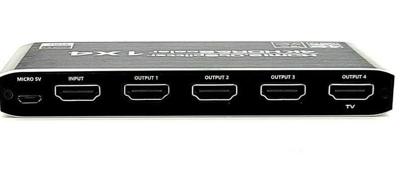HDMI 4-Way Splitter 4K 60 Hz fps HDR HDCP 2.2 1x4 Scaler with EDID 120 Hz