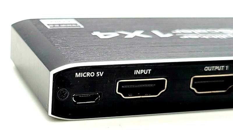 HDMI 4-Way Splitter 4K 60 Hz fps HDR HDCP 2.2 1x4 Scaler with EDID 120 Hz