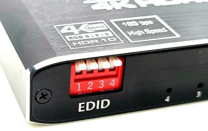 HDMI 4-Way Splitter 4K 60 Hz fps HDR HDCP 2.2 1x4 Scaler with EDID 120 Hz