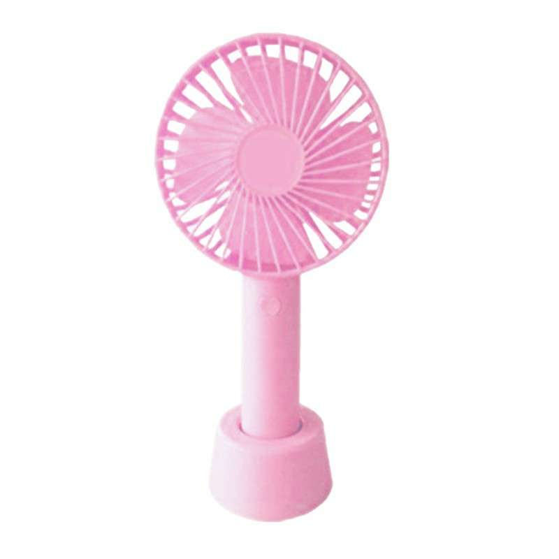 Mini Handheld Fan with Base - 2600mAh USB Rechargeable Battery (Multiple Colours) Light Green - T...