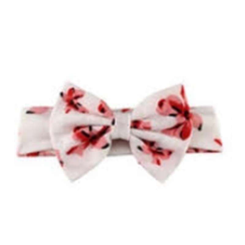 Child headband Cream and Red Floral