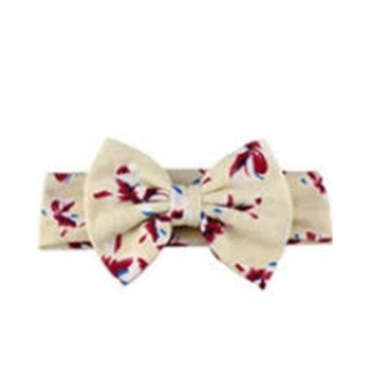 Child headband Cream and Red Floral