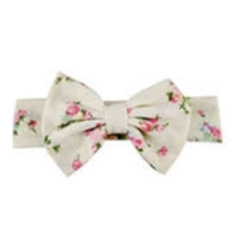 Child headband Cream and Red Floral