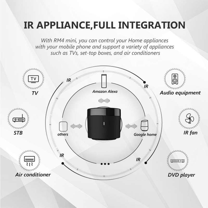 Broadlink RM4 Mini Universal IR Audio Video Remote Control - Smart Home Wi-Fi Remote Hub Compatib...