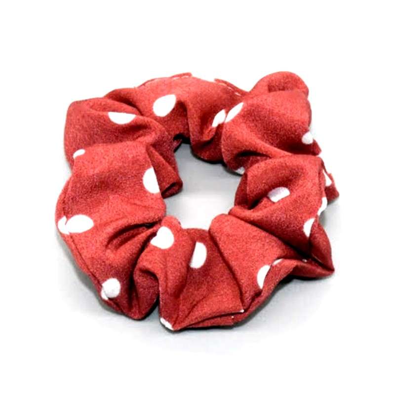 Hair Scrunchies Red Spotted