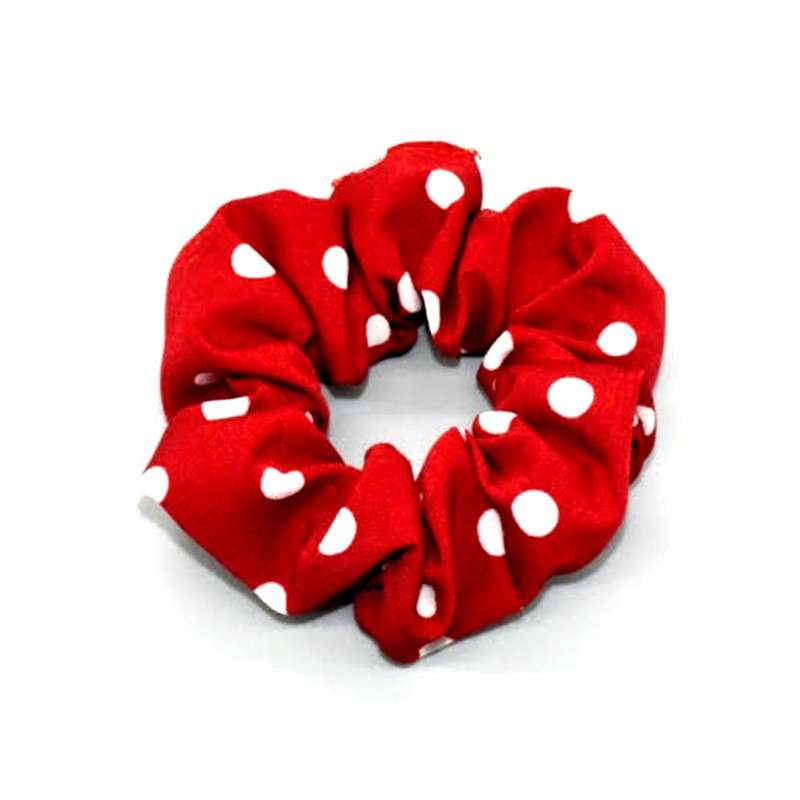 Hair Scrunchies Red Spotted