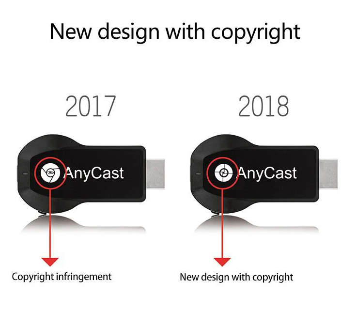 AnyCast M100 Wireless 4K Media Dongle WiFi Display Receiver - Share your phone display on your TV