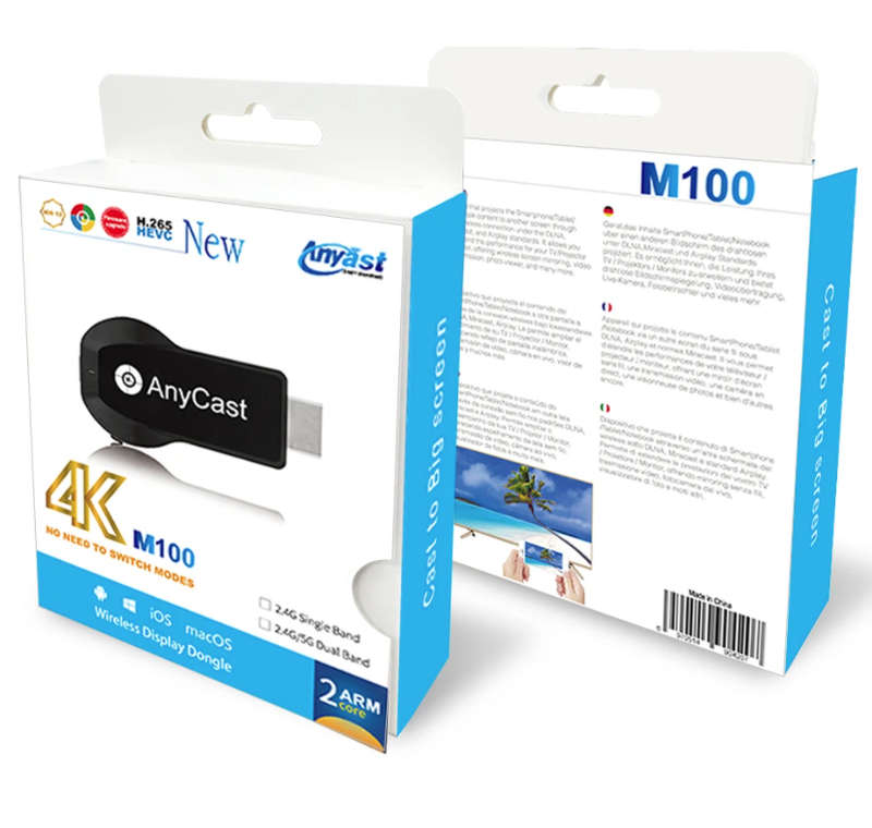 AnyCast M100 Wireless 4K Media Dongle WiFi Display Receiver - Share your phone display on your TV