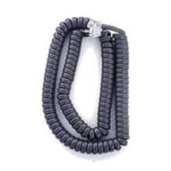 RJ9 Curly Telephone Cable - Black (2 Pack)