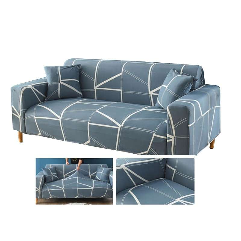 Stretch Fabric Couch Covers Retro 4x Seater (235-300cm)-Extra Large