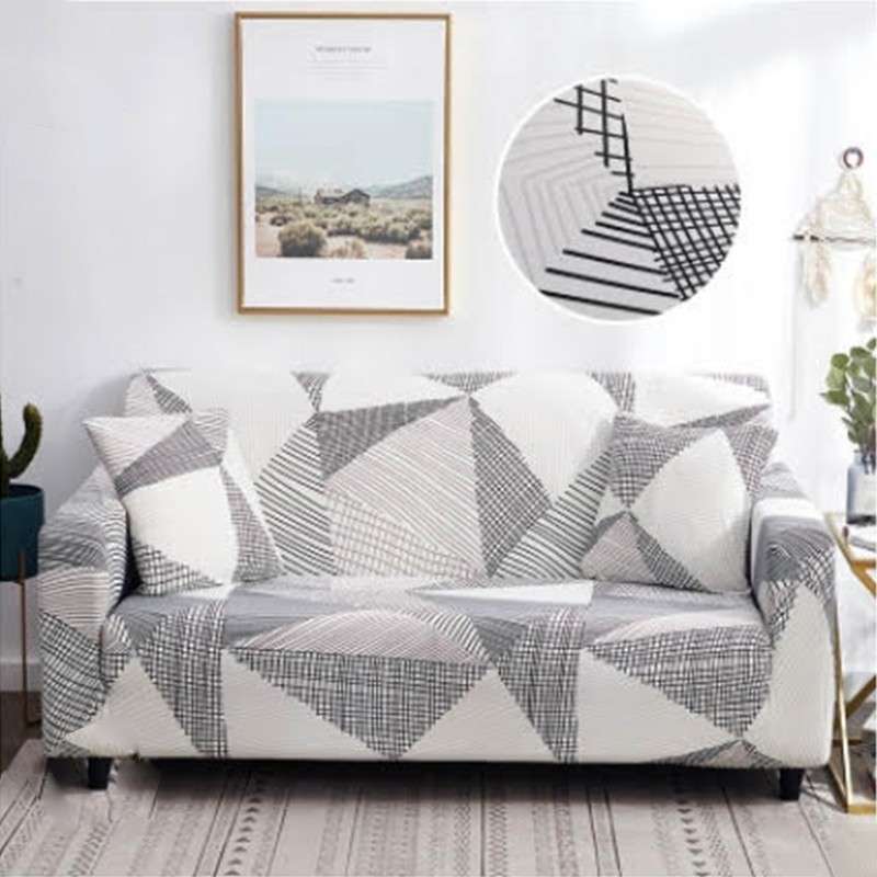 Stretch Fabric Couch Covers Retro 4x Seater (235-300cm)-Extra Large