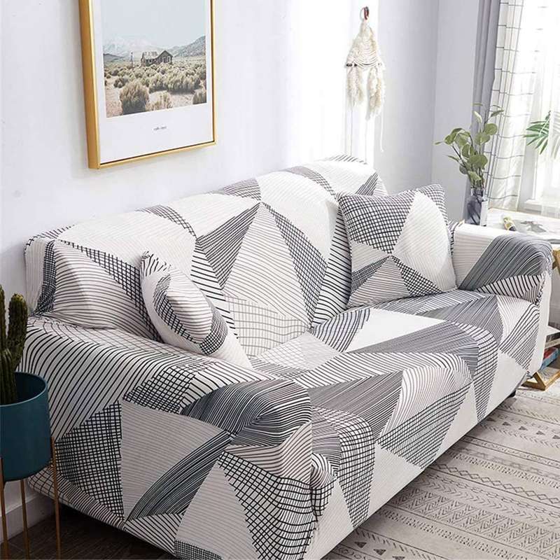Stretch Fabric Couch Covers Retro 4x Seater (235-300cm)-Extra Large