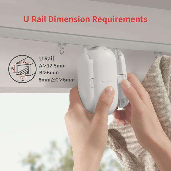SwitchBot Curtain White U Rail 2 Home Pack (4 units)