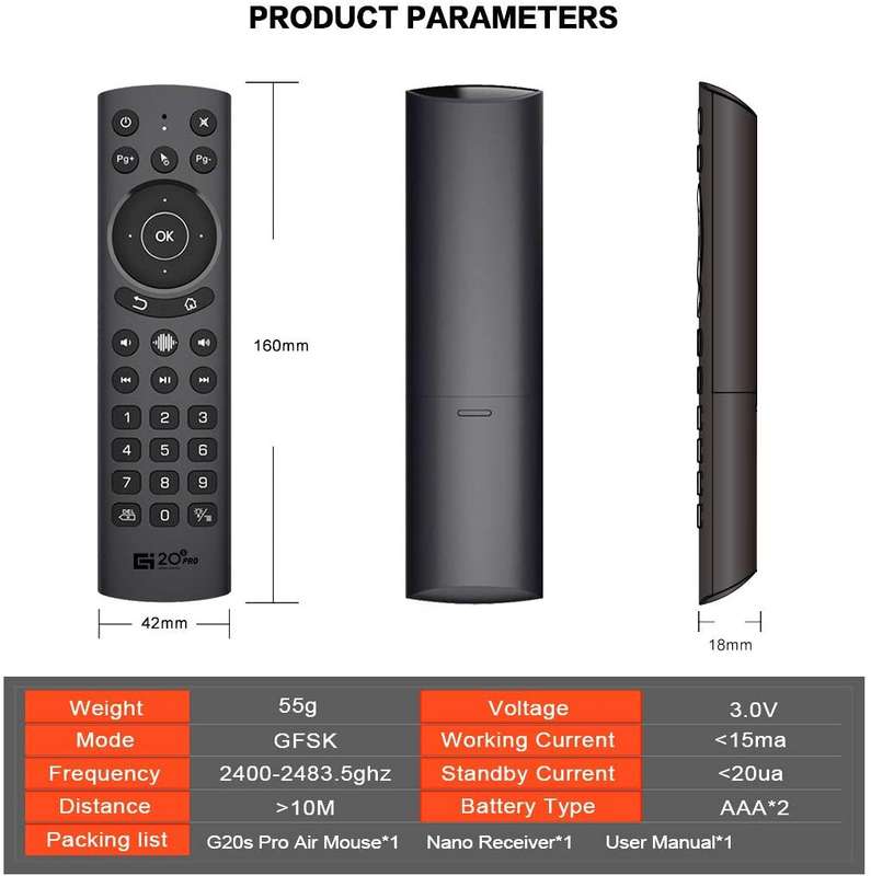 G20s Pro Voice Air Remote Mouse