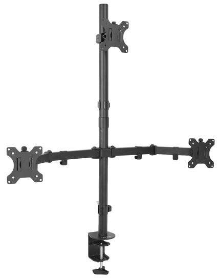 Triple Monitor Desktop Vesa Mount/Bracket - Provide 360° Rotation- 180° Swivel- and 45° Tilt