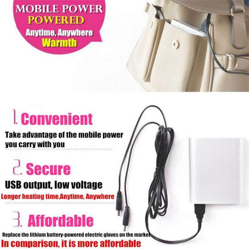 USB Heated Gloves Mint.