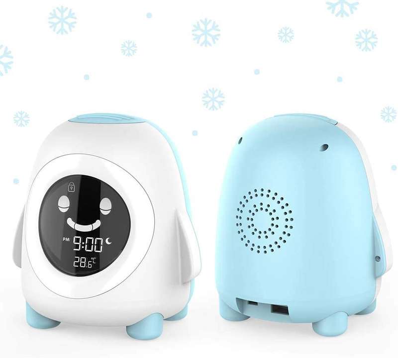 Child Sleep Training Digital Alarm Clock with 5 Color Night Light Frog
