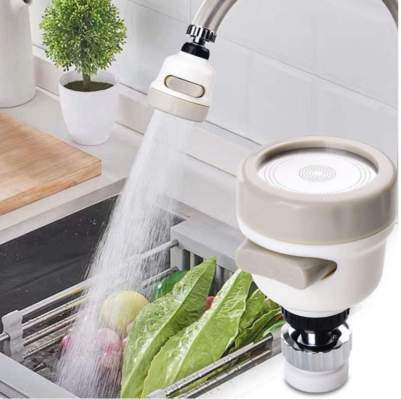Universal 360-Degree Water Saving Tap Splash-Proof Head - 3 Modes Soft Tube