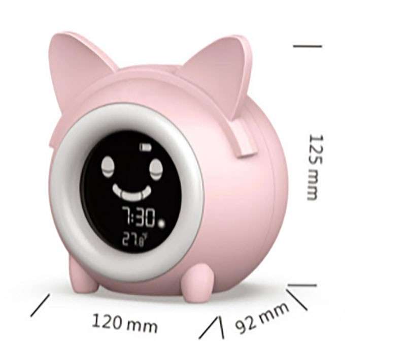 Child Sleep Training Digital Alarm Clock with 5 Color Night Light Frog