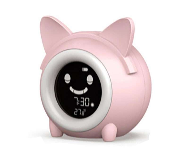 Child Sleep Training Digital Alarm Clock with 5 Color Night Light Frog