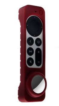 Silicon Cover for Apple TV Siri Remote (6th gen) with built in Apple Airtag Holder Black