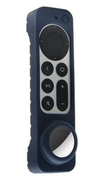 Silicon Cover for Apple TV Siri Remote (6th gen) with built in Apple Airtag Holder Black